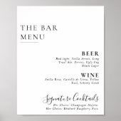 Elegante Minimalistische Kalligrafie Bruiloft Bar Poster (Voorkant)