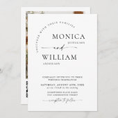 Elegante minimalistische kalligrafie bruiloft één kaart (Voorkant / Achterkant)