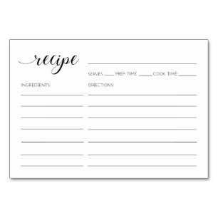 Elegante minimalistische kalligrafie Recept Kaart