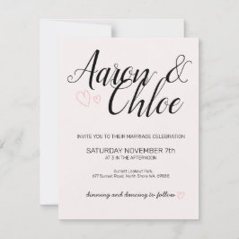 Elegante minimalistische kalligrafie trouwkaart kaart