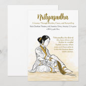 Elegante minimalistische Kathak dansprogramma uitn Kaart (Voorkant / Achterkant)