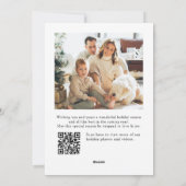 Elegante minimalistische kerst 2 foto QR code Feestdagenkaart (Achterkant)