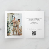 Elegante minimalistische kerst 3 foto QR code Feestdagen Kaart (Binnen)