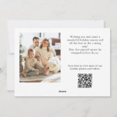 Elegante minimalistische kerst 4 foto QR code Feestdagenkaart (Achterkant)