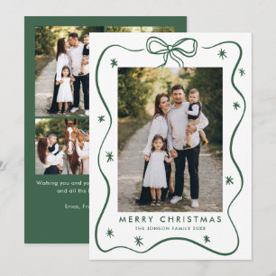 Elegante minimalistische kerstboog lint 5 foto Ho Feestdagenkaart