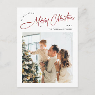 Elegante minimalistische kerstfoto groet briefkaart