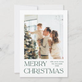 Elegante minimalistische kerstgroet 2 foto feestdagenkaart