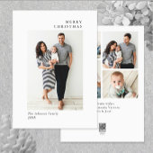 Elegante minimalistische kerstgroet 5 foto feestdagenkaart