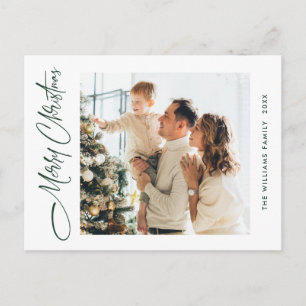 Elegante minimalistische kerstmis één foto groet briefkaart