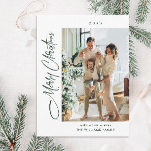 Elegante minimalistische kerstmis één foto groet briefkaart