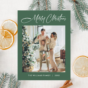 Elegante minimalistische kerstmis één foto groet briefkaart