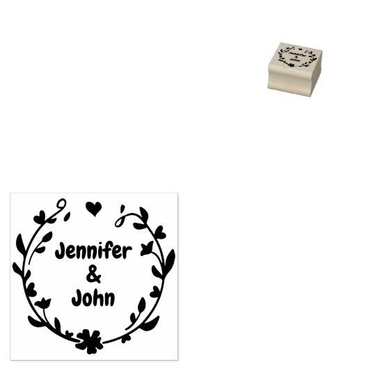 Elegante minimalistische Laurel bruiloft Rubberstempel (Gestempeld)