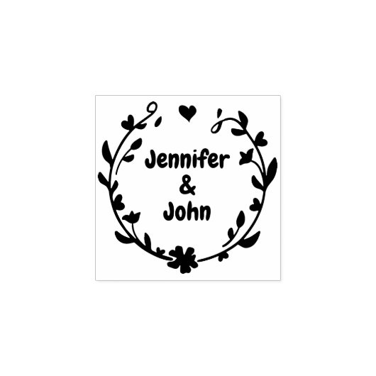 Elegante minimalistische Laurel bruiloft Rubberstempel (Afrduk)