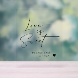 Elegante minimalistische liefde is zoete bruiloft acryl bord