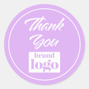 Elegante minimalistische Logo dank u Lila Ronde Sticker