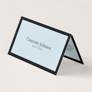 Elegante Minimalistische Luxe Winkel Zwart/Blauw Visitekaartjes