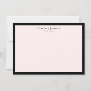 Elegante Minimalistische Luxe Winkel Zwart/Roze Notitiekaartje