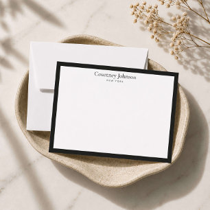 Elegante Minimalistische Luxe Winkel Zwart/Wit Notitiekaartje