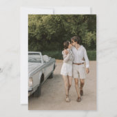 Elegante Minimalistische Mauve Scriptie Trouw Twee Save The Date (Achterkant)