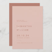 Elegante minimalistische mix & match moderne bruil save the date (Voorkant / Achterkant)