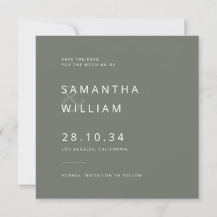 Elegante minimalistische mix & match moderne bruil save the date