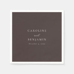 Elegante Minimalistische Mocha Bruine Calligrafie Servet