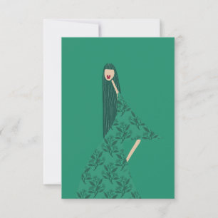 Elegante Minimalistische Mode Illustratie Kunstkaa Bedankkaart