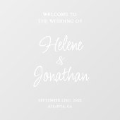 Elegante minimalistische moderne bruiloft welkom raamsticker (Vel)