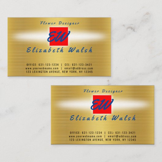 Elegante Minimalistische Moderne Goud op Goud Lijn Visitekaartje (Voorkant / Achterkant)