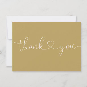 Elegante Minimalistische Moderne Gouden Hart Scrip Bedankkaart