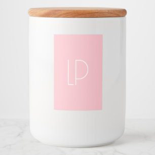 Elegante minimalistische moderne initiaal op paste voedselcontainer etiket