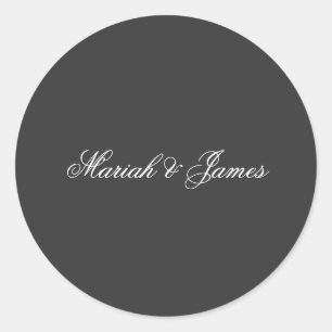 Elegante Minimalistische Moderne Namen Calligraphy Ronde Sticker
