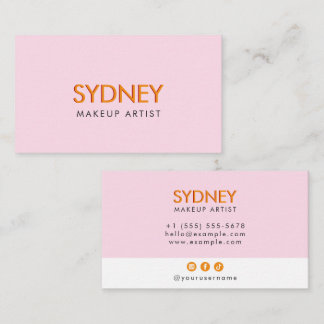 Elegante Minimalistische Moderne Roze Oranje Chic  Visitekaartje