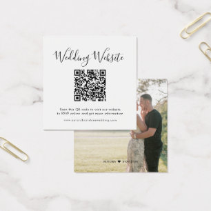 Elegante Minimalistische Moderne Trouwwebsitekaart Vierkante Visitekaartjes