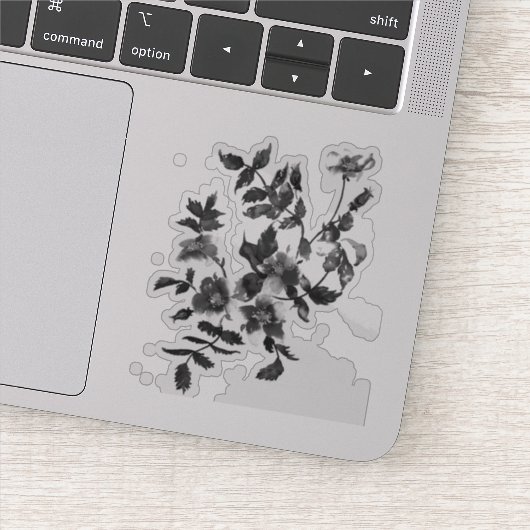 Elegante minimalistische moderne zwarte witte wild sticker (Detail)