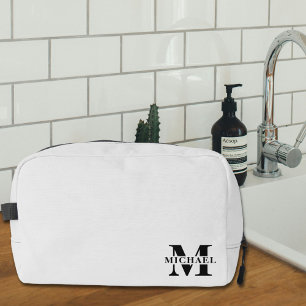 Elegante minimalistische monogram cadeau Grijs Toilettasje