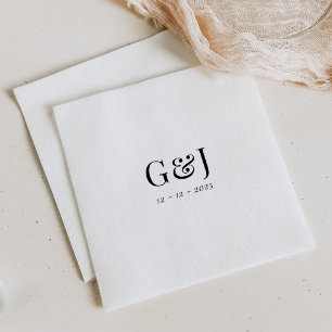 Elegante minimalistische monogram Initialen bruilo Servet