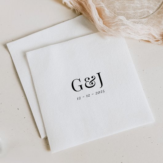 Elegante minimalistische monogram Initialen bruilo Servet