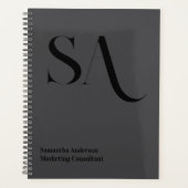Elegante minimalistische monogram planner – gepers (Voorkant)