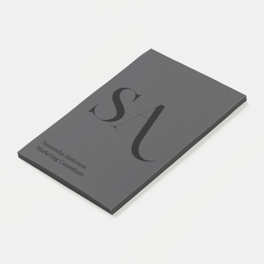Elegante minimalistische monogram post-it notities post-it® notes (Schuin)