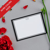Elegante Minimalistische Monogram Zwarte Twee Rand