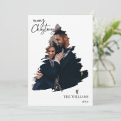 Elegante minimalistische multi foto Vrolijk Kerstf (Staand voorkant)