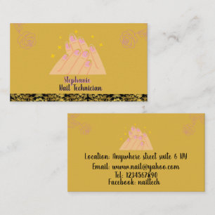 Elegante minimalistische nail tech logo beauty visitekaartje