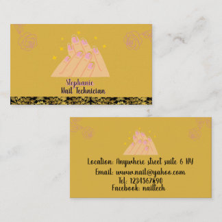 Elegante minimalistische nail tech logo beauty visitekaartje