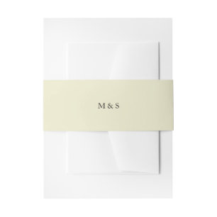 Elegante minimalistische neutrale Initialen Uitnodigingen Wikkel