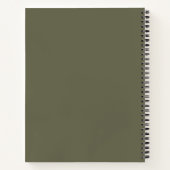 Elegante Minimalistische Olijfgroene Monogram Notitieboek (Achterkant)