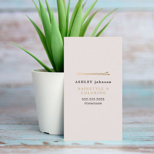 Elegante Minimalistische Pastel Nepgoud Kapsalon Visitekaartje