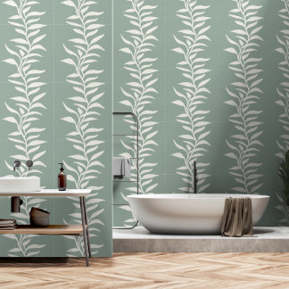 Elegante Minimalistische Plantesilhouet in Stroom Behang
