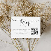 Elegante minimalistische QR-code bruiloft RSVP Kaartje