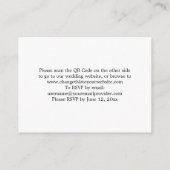 Elegante minimalistische QR-code website RSVP-kaar Informatiekaartje (Achterkant)